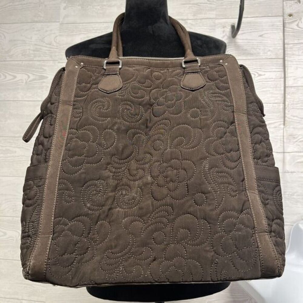 Vintage Vera Bradley Shoulder Bag Brown On Brown Large Quiltedโ Tote